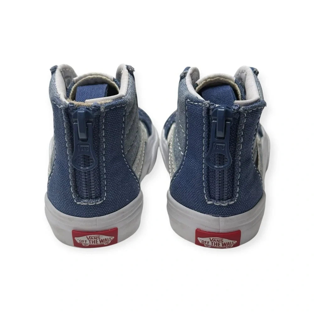 Vans ✌︎︎ Sk8-Hi Zip Baby Walker Skate Shoes Sneakers ✌︎︎Denim Chambray ✌︎︎ 5